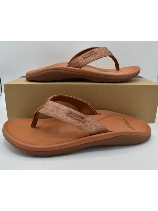 Pendleton Mens Size 11 Mono Corico Tan Brown Thong Flip Flops Sandals Shoes